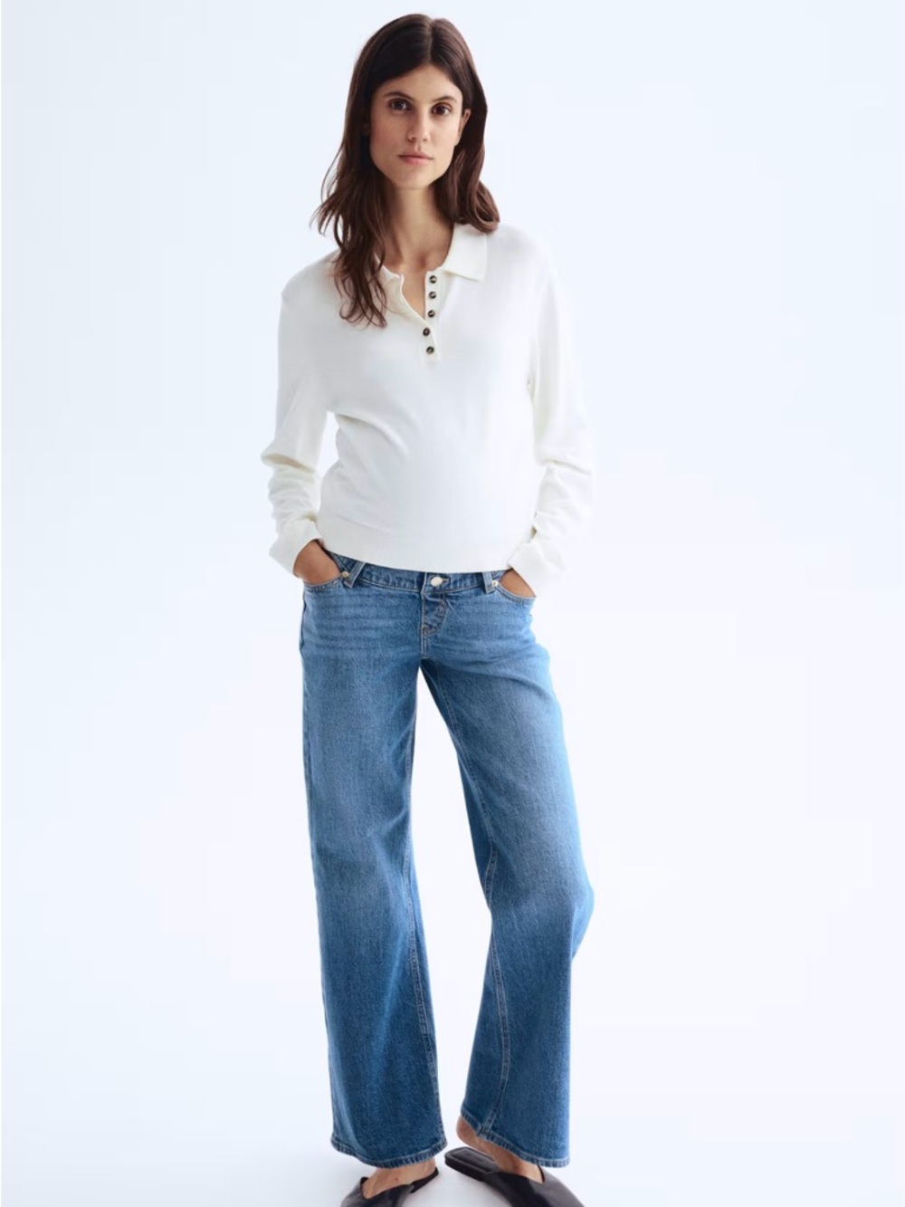 H&M Wide-Leg Maternity Jeans